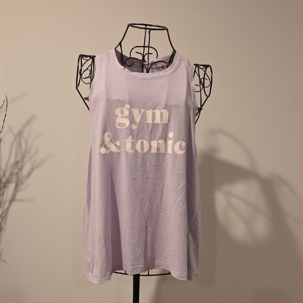 Kate Spade Lavender Tank Top with 'Gym & Tonic' Print